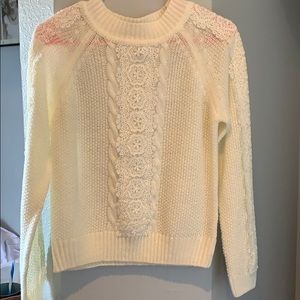 White Laced Sweater